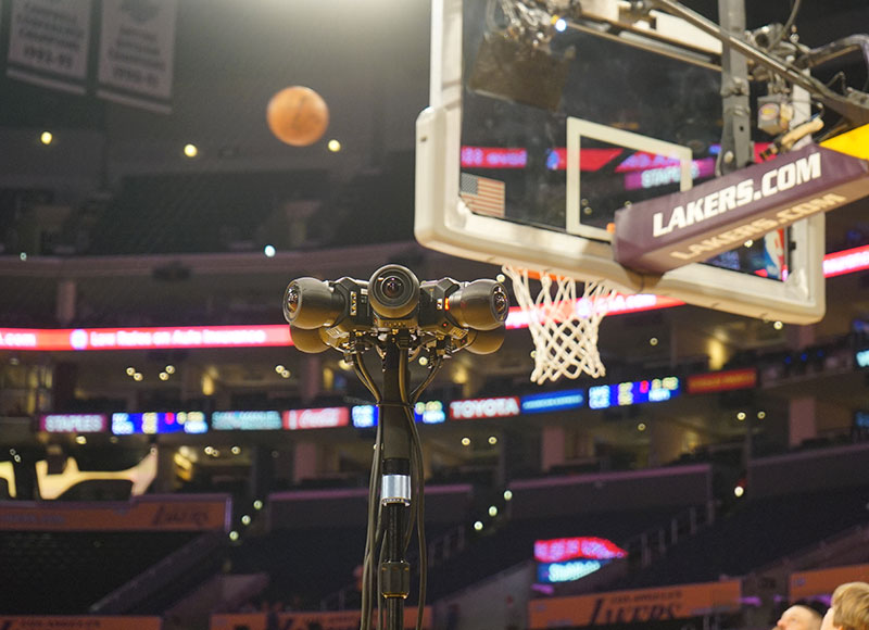 Professional 360 Camera on court at the Lakers