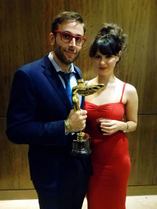 Adam Cosco and Jill Sachs at the Lumiere Awards 2018